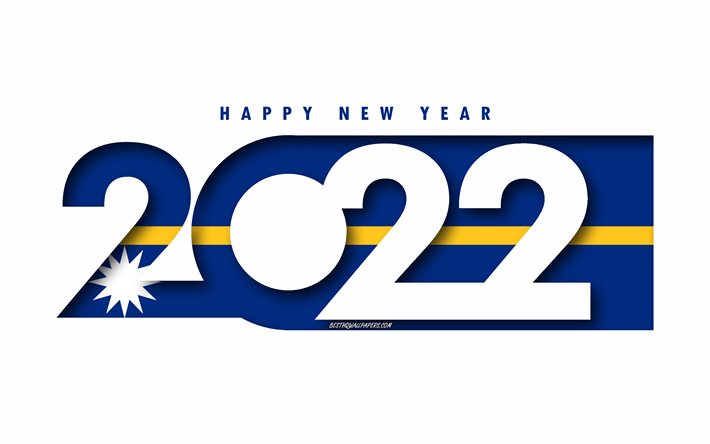 Happy New Year 2022 Nauru, white background, Nauru 2022, Nauru 2022 New Year, 2022 concepts, Nauru, Flag of Nauru
