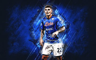 Giovanni Di Lorenzo, Napoli, Italian footballer, blue stone background, soccer, Serie A, Italy