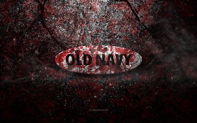 Logotipo da Old Navy, arte do grunge, logotipo da pedra da Old Navy, textura da pedra vermelha, Old Navy, textura da pedra do grunge, emblema da Old Navy, logotipo 3D da Old Navy