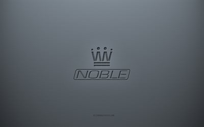 Logo nobile, sfondo creativo grigio, emblema nobile, trama di carta grigia, nobile, sfondo grigio, logo 3d nobile