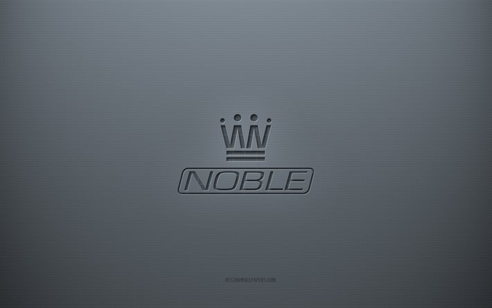 Noble logo, gray creative background, Noble emblem, gray paper texture, Noble, gray background, Noble 3d logo