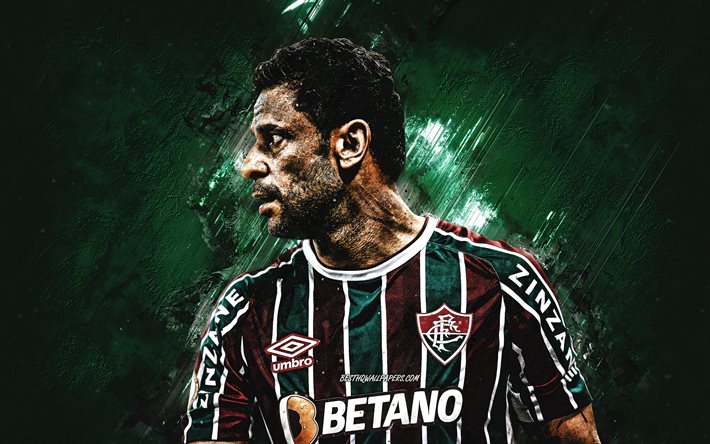 Fred, Fluminense, Brazilian Footballer, Portrait, Green Stone Background, Serie A, Brazil, Football, Frederico Chaves Guedes