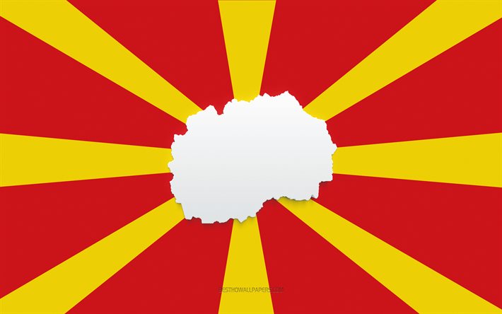 Feliz Ano Novo 2022 Maced&#244;nia do Norte, fundo branco, Maced&#244;nia do Norte 2022, Ano Novo, 2022 conceitos, Maced&#244;nia do Norte, Bandeira da Maced&#244;nia do Norte