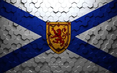 Flag of Nova Scotia, honeycomb art, Nova Scotia hexagons flag, Nova Scotia, 3d hexagons art, Nova Scotia flag