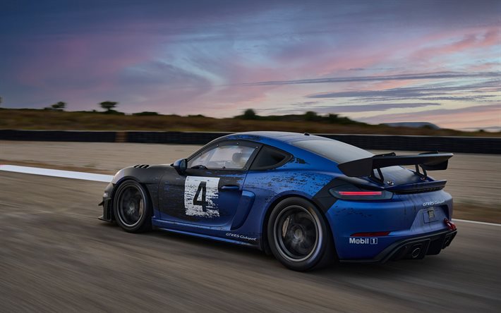 2022, Porsche 718 Cayman GT4 RS Clubsport, 4k, vista posteriore, esterno, Porsche 718 Cayman racing, auto sportive tedesche, Porsche