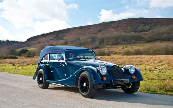 Morgan Plus 4 2018 coches, coches retro, carretera, Morgan