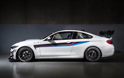 BMW M4 GT4, side view, 4k, Bilar 2018, bilar, BMW Motorsport, F82, BMW
