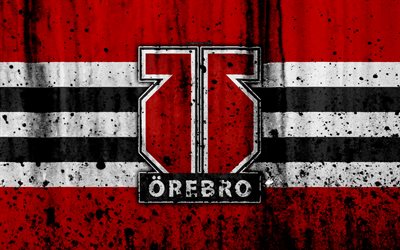 4k, Orebro, grunge, hockey club, SHL, Sweden, stone texture, hockey, Orebro HK