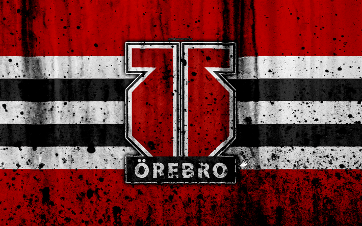 4k, Orebro, grunge, hockey club, SHL, Svezia, pietra, texture, hockey, Orebro HK