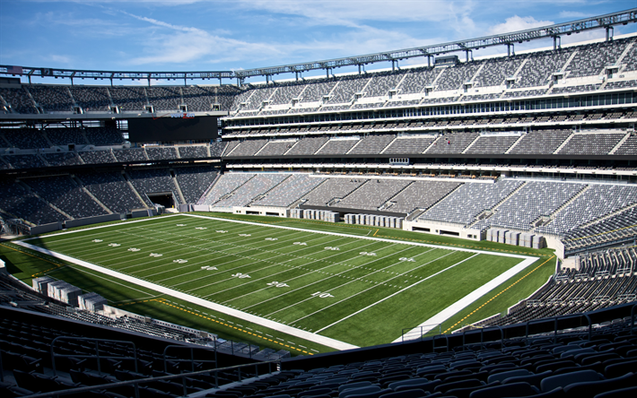 MetLife Stadium, New York Jets, East Rutherford, New York, USA, football stadium, NFL, 4k