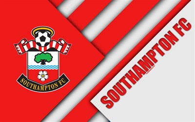 Southampton FC, شعار, 4k, تصميم المواد, الأزرق الأبيض التجريد, كرة القدم, ساوثامبتون, إنجلترا, المملكة المتحدة, الدوري الممتاز, الإنجليزية لكرة القدم