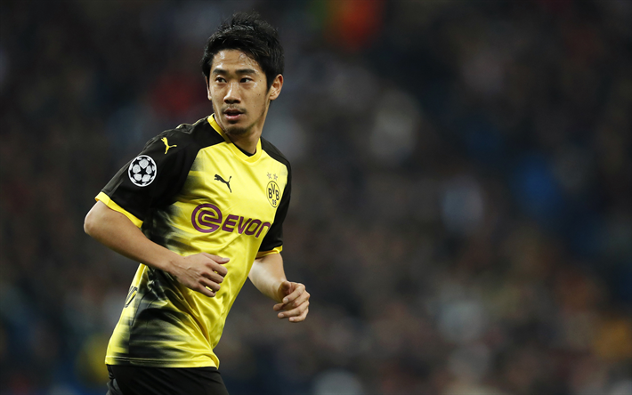 Shinji Kagawa, calciatore giapponese, 4k, Borussia Dortmund, Bundesliga, Germania, BVB, calcio