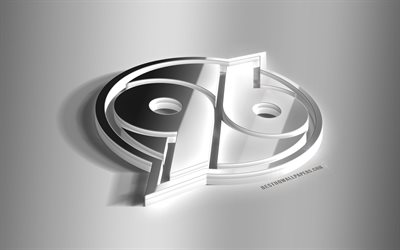 Hannover 96, 3D-ter&#228;s logo, Saksalainen jalkapalloseura, 3D-tunnus, Hannover, Saksa, metalli-tunnus, Bundesliiga, jalkapallo, 3d art