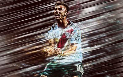 Gonzalo Martinez, 4k, River Plate FC, Argentinian footballer, midfielder, goal, portrait, emotion, footballers, creative art