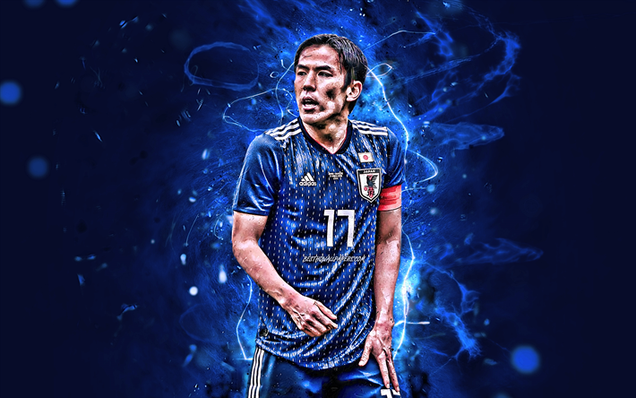 Download Wallpapers Makoto Hasebe Fan Art Japan National Team Match Soccer Footballers Hasebe Neon Lights Japanese Football Team For Desktop Free Pictures For Desktop Free