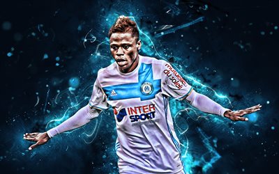 Clinton Njie, Cameroonian footballers, Olympique Marseille FC, soccer, Ligue 1, Clinton Mua Njie, football, neon lights