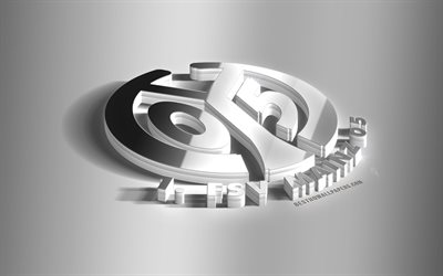 FSV Mayence 05, 3D acier logo, club de football allemand, 3D embl&#232;me, Mayence, Allemagne, FC embl&#232;me m&#233;tallique, de la Bundesliga, football, creative art 3d