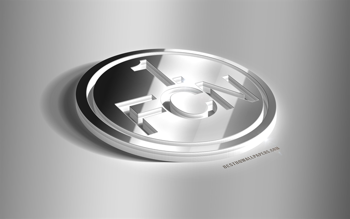 FC Nurnberg, 3D-ter&#228;s logo, Saksalainen jalkapalloseura, 3D-tunnus, Nurnberg, Saksa, Nurnberg FC metalli-tunnus, Bundesliiga, jalkapallo, luova 3d art