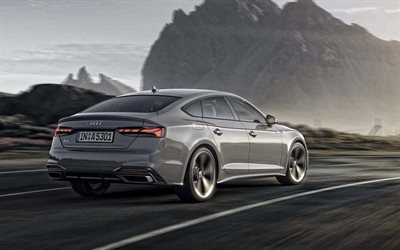 2020, Audi А5 Sportback, exterior, rear view, new gray А5 Sportback, German cars, Audi