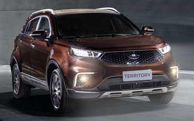 Ford Territory, 2020, front view, exterior, brown crossover, new brown Territory, american cars, Ford