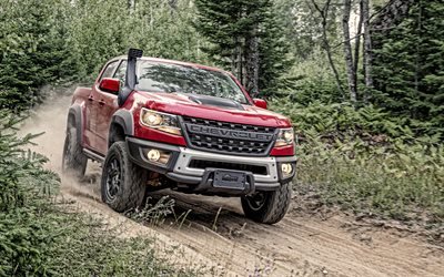 2021, Chevrolet Colorado, front view, exterior, red SUV, new red Colorado, american cars, Chevrolet