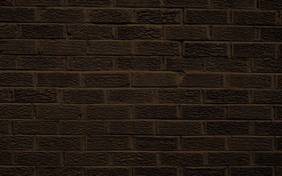 dark brown brickwall, 4k, identical bricks, dark brown bricks, bricks textures, dark brown  brick wall, bricks, wall, macro, dark brown bricks background