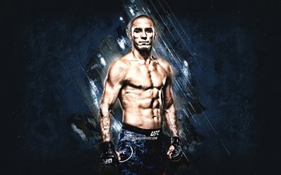 Anthony Rocco Martin, MMA, american fighter, UFC, portrait, blue background, creative art, Ultimate Fighting Championship