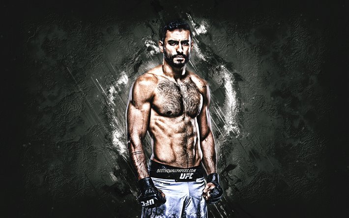 Antonio Arroyo, chasseur am&#233;ricain, l&#39;UFC, le portrait, la pierre blanche d&#39;arri&#232;re-plan, l&#39;Ultimate Fighting Championship