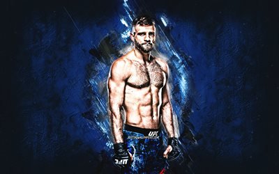 Calvin Kattar, american fighter, UFC, blue stone background, USA, Ultimate Fighting Championship