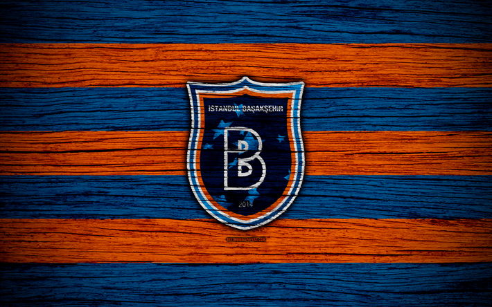 Başakşehir Em Istambul, 4k, A turquia, textura de madeira, Super Lig, futebol, clube de futebol, FC Başakşehir em Istambul, arte, Başakşehir