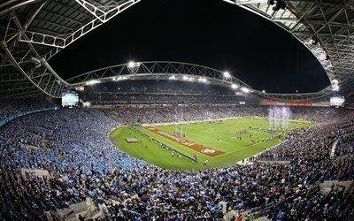 Stadium Australia, 4k, ANZ Stadium, stadio, Parco Olimpico di Sydney, Sydney, Australia