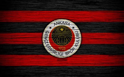 Genclerbirlig, 4k, A turquia, textura de madeira, Super Lig, futebol, clube de futebol, FC Genclerbirligi, arte, FC genclerbirlig