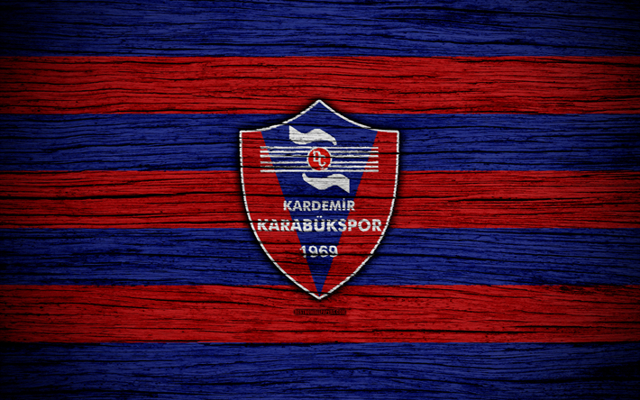 Kardemir karabukspor, 4k, la Turchia, la texture del legno, Super League, soccer, football club, FC kardemir karabukspor, l&#39;arte, il calcio, il kardemir karabukspor FC