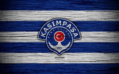 Kasimpasa, 4k, en Turquie, en bois, texture, Super Lig, football, club de football, FC Kasimpasa, l&#39;art, le football, le FC Kasimpasa