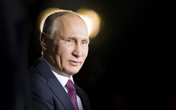 Vladimir Putin, retrato, 4k, o presidente da Federa&#231;&#227;o russa, pol&#237;tico, R&#250;ssia