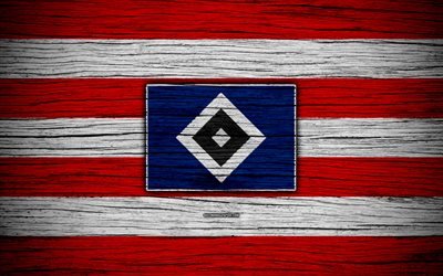 Hamburger, 4k, Bundesliga, logo, HSV, Germany, wooden texture, FC Hamburger, soccer, Hamburger SV, football americano, Hamburger FC