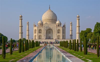 Taj Mahal, indiska landm&#228;rken, mausoleum, Agra, Indien