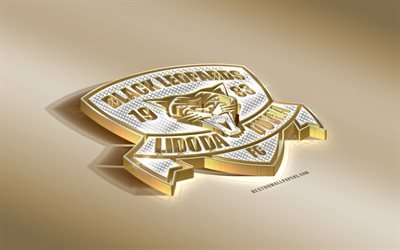 Preto Leopardos FC, Sul-Africano De Clubes De Futebol, Ouro Prata logotipo, Polokwane, &#193;frica Do Sul, ABSA Premiership, Premier League, 3d emblema de ouro, criativo, arte 3d, futebol