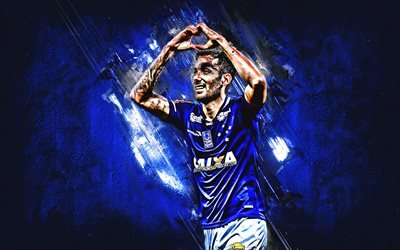 Ariel Cabral, blue stone, Cruzeiro FC, Argentine footballers, midfielder, soccer, Brazilian Serie A, Alejandro Ariel Cabral, football, grunge, Brazil