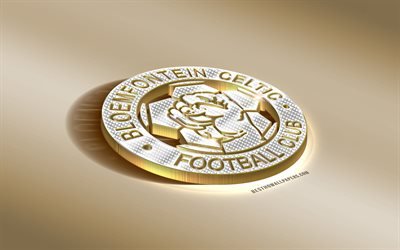 bloemfontein celtic fc, south african football club, golden, silber-logo, bloemfontein, s&#252;dafrika, absa premiership, bundesliga, 3d golden emblem, kreative 3d-kunst, fu&#223;ball