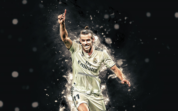 Gareth Bale, 4k, Real Madrid-FC, walesiska fotbollsspelare, fotboll stj&#228;rnor, m&#229;l, fotboll, Gareth Bale Frank, Ligan, Galacticos, Spanien