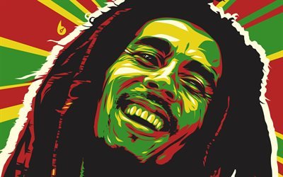 Bob Marley, 4k, chanteur Jama&#239;cain, cr&#233;atif, illustration, Bob Marley ART, Sir Bob Marley