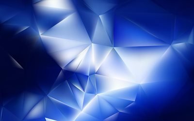 blaue mosaik -, low-poly-kunst, blau polygonalen hintergrund, polygon-textur, blauer hintergrund, low-poly-textur, abstrakt, texturen, geometrische hintergrund