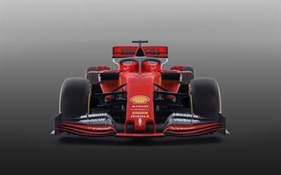 2019, Ferrari SF90, F&#243;rmula 1, vista de frente, nuevo coche de carreras de F1, SF90, equipo italiano de la Scuderia Ferrari