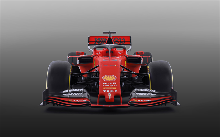 2019, フェラーリSF90, 式1, フロントビュー, 新F1レーシングカー, SF90, イタリアチーム, スクーデリア-フェラーリ