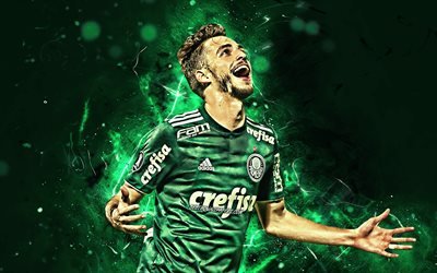 Hyoran, SE Palmeiras, brazilian footballers, goal, soccer, midfielder, joy, Hyoran Kaue Dalmoro, Brazilian Serie A, abstract art, neon lights, Palmeiras FC, Brazil