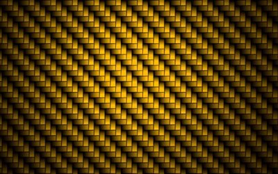 gul carbon textur, kreativa gul bakgrund, m&#246;nster, golden kol