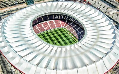 wanda metropolitano, ansicht von oben, spanischen fu&#223;ball-stadion, madrid, spanien, la liga, atletico madrid stadion
