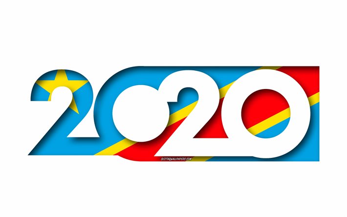 Repubblica democratica del Congo 2020, Bandiera dell&#39;Egitto, sfondo bianco, Repubblica Democratica del Congo, 3d arte, 2020 concetti, Repubblica Democratica del Congo bandiera