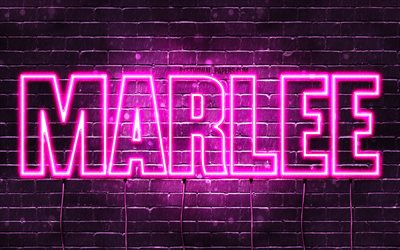 Marlee, 4k, taustakuvia nimet, naisten nimi&#228;, Marlee nimi, violetti neon valot, vaakasuuntainen teksti, kuva Marlee nimi